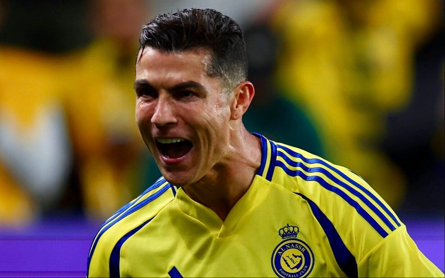 Cristiano Ronaldo comemora gol pelo Al-Nassr na Champions Asiática (Foto: Reprodução / X)