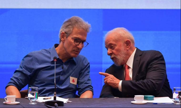 O governador de Minas Gerais, Romeu Zema (Novo), e o presidente da República, Luiz Inácio Lula da Silva (PT)