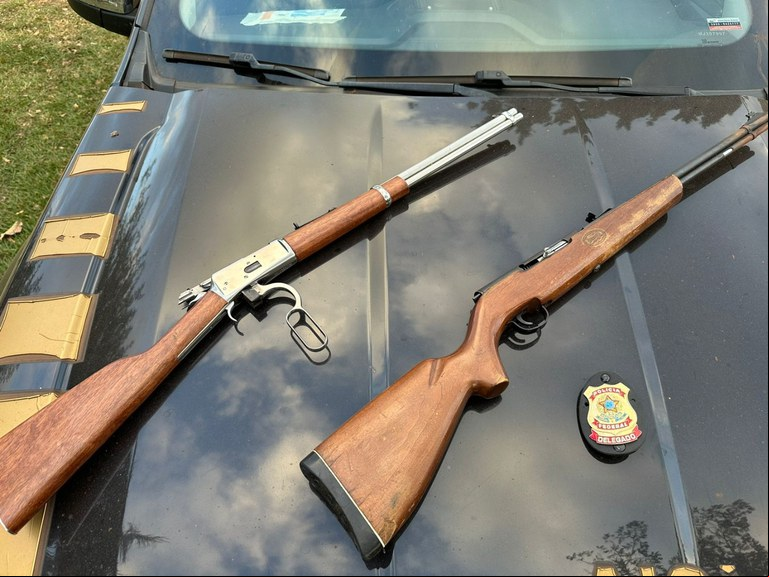 Alguma das armas apreendidas na 28ª fase da Operação Lesa Pátria