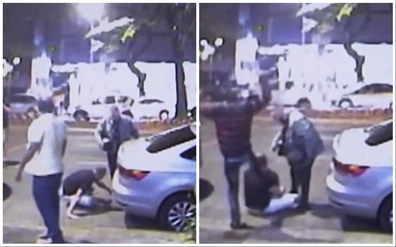 Circuito de segurança registrou o momento da agressão