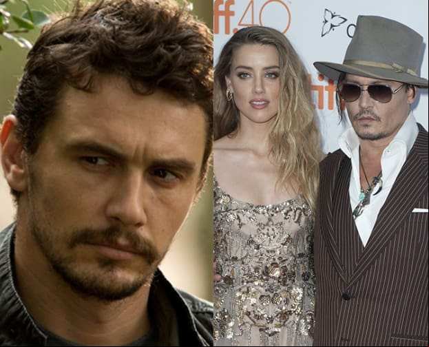 Amber Heard levou James Franco para casa um dia antes do divórcio com Johnny Depp