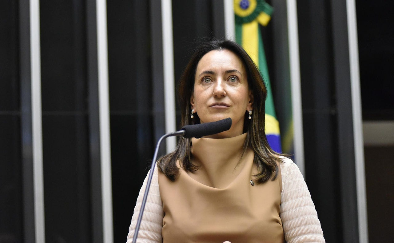 A deputada federal Rosângela Moro (União Brasil-SP) durante sessão plenária na Câmara dos Deputados