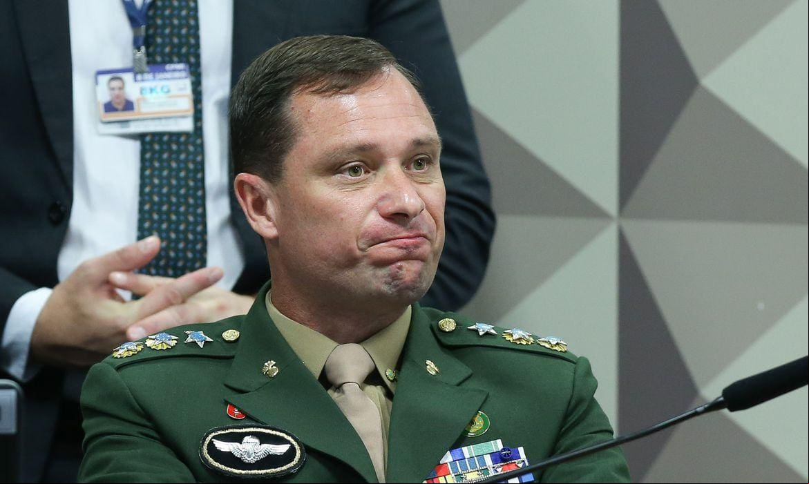 Na imagem, o tenente-coronel Mauro Cid, durante participação na MI do 8 de janeiro