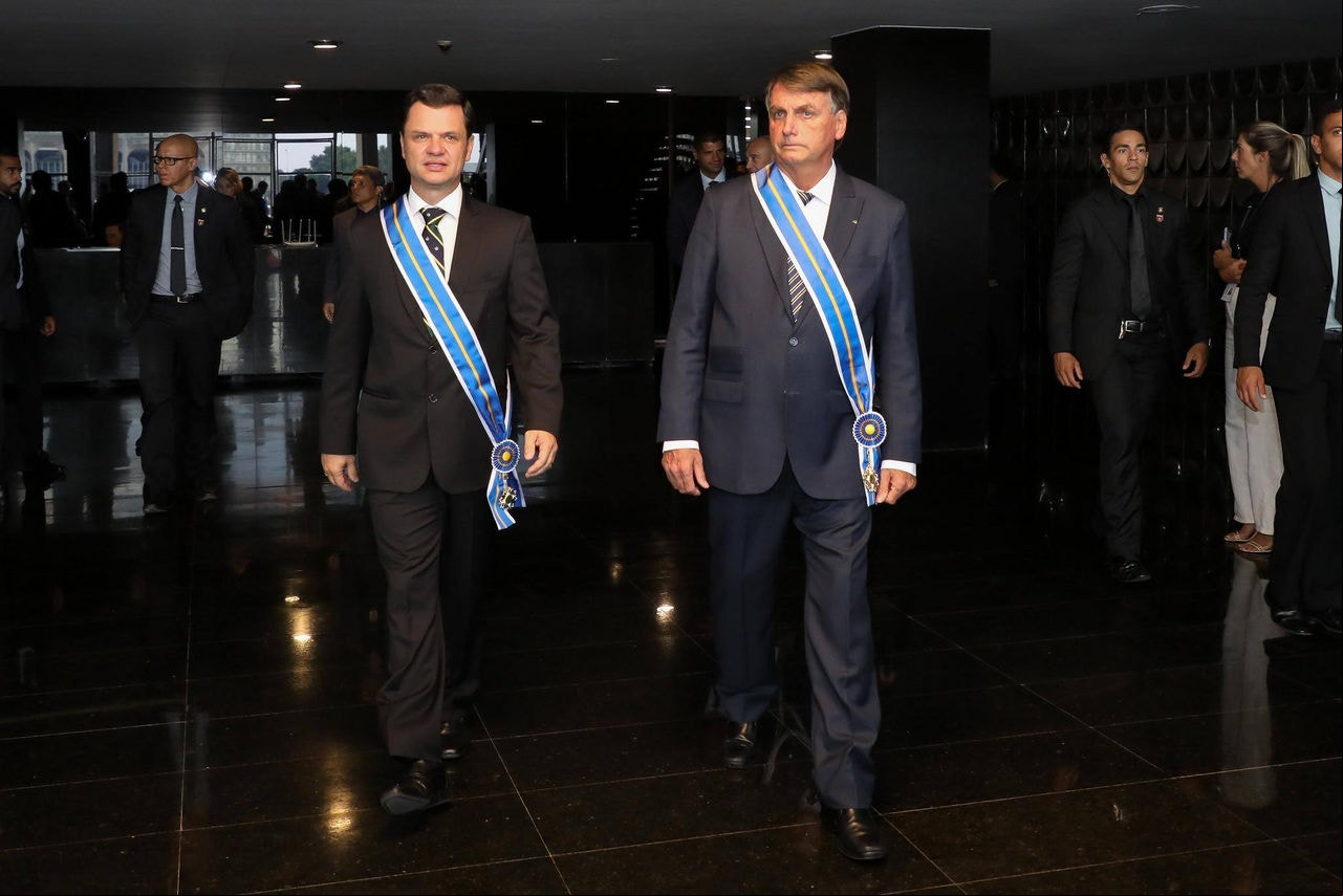 O ministro da Justiça Anderson Torres e o presidente Jair Bolsonaro