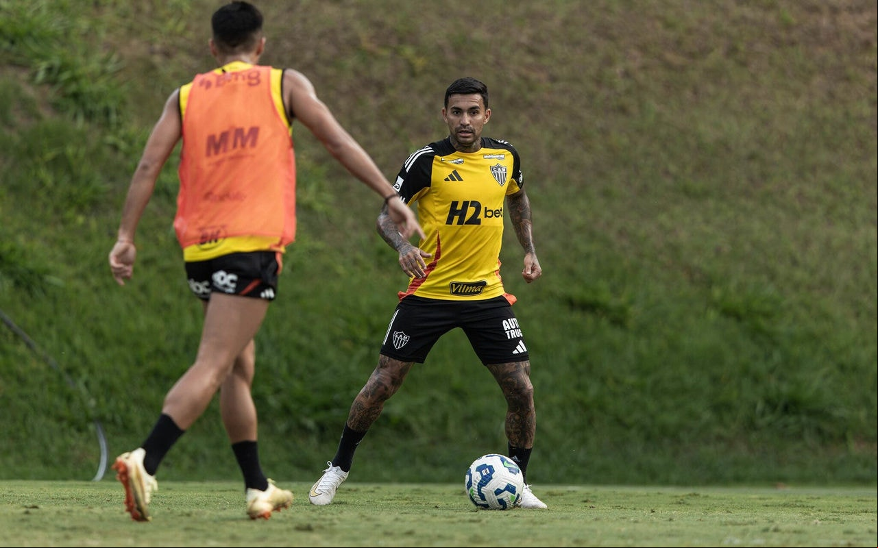 Dudu em treino do Galo (Foto Pedro Souza/Atlético)